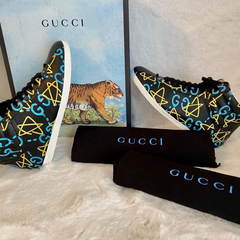 Gucci Ghost Leather Hi-top Sneakers - Picture 4 of 7